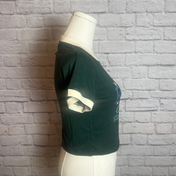 Honor The Gift Women's S Green Graphic T-Shirt Rayon Stretch Retro Streetcore - Picture 2 of 8